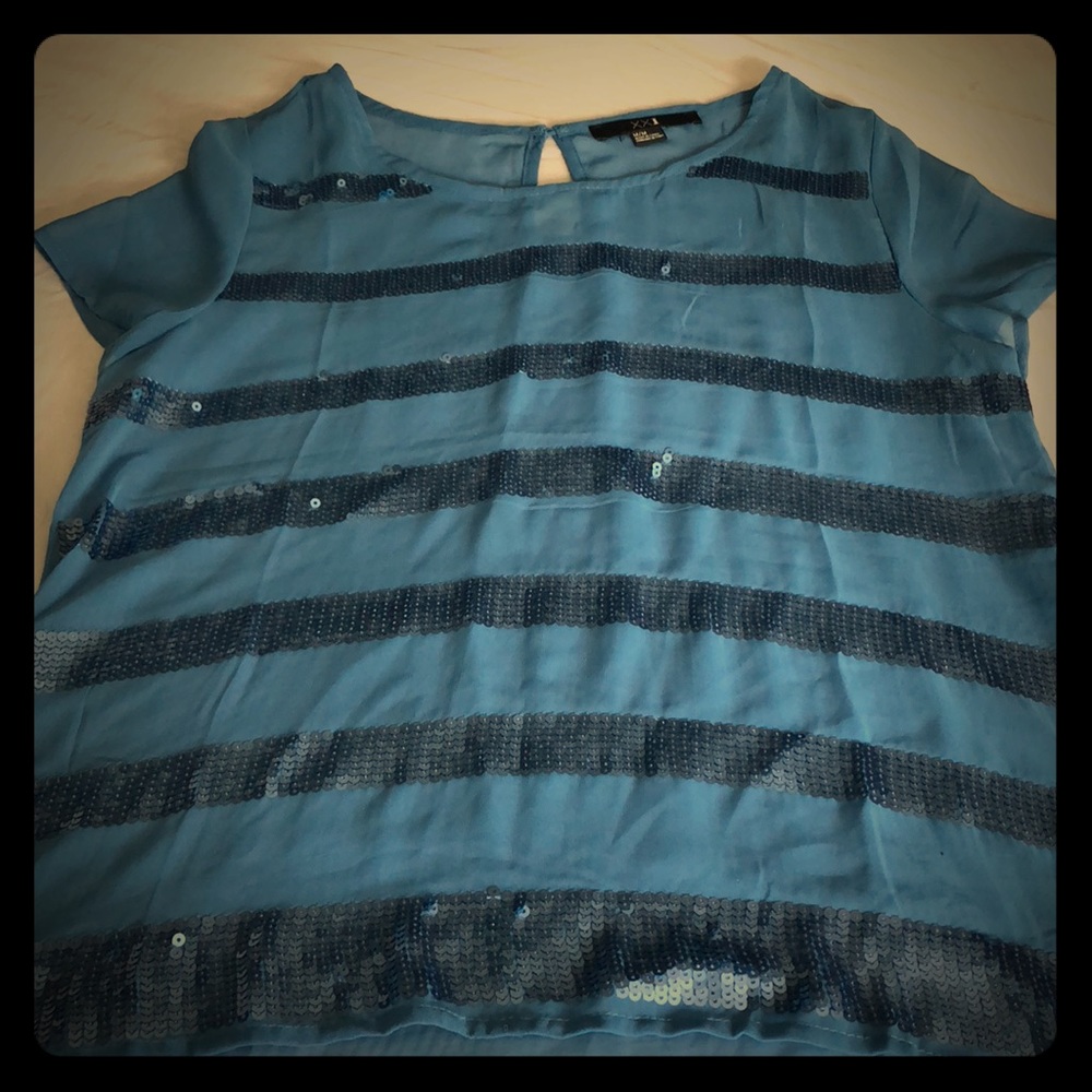 Blue sparkle blouse